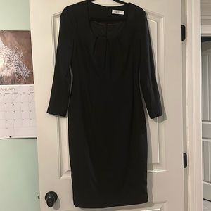 Black fitted midi dress from The Fold